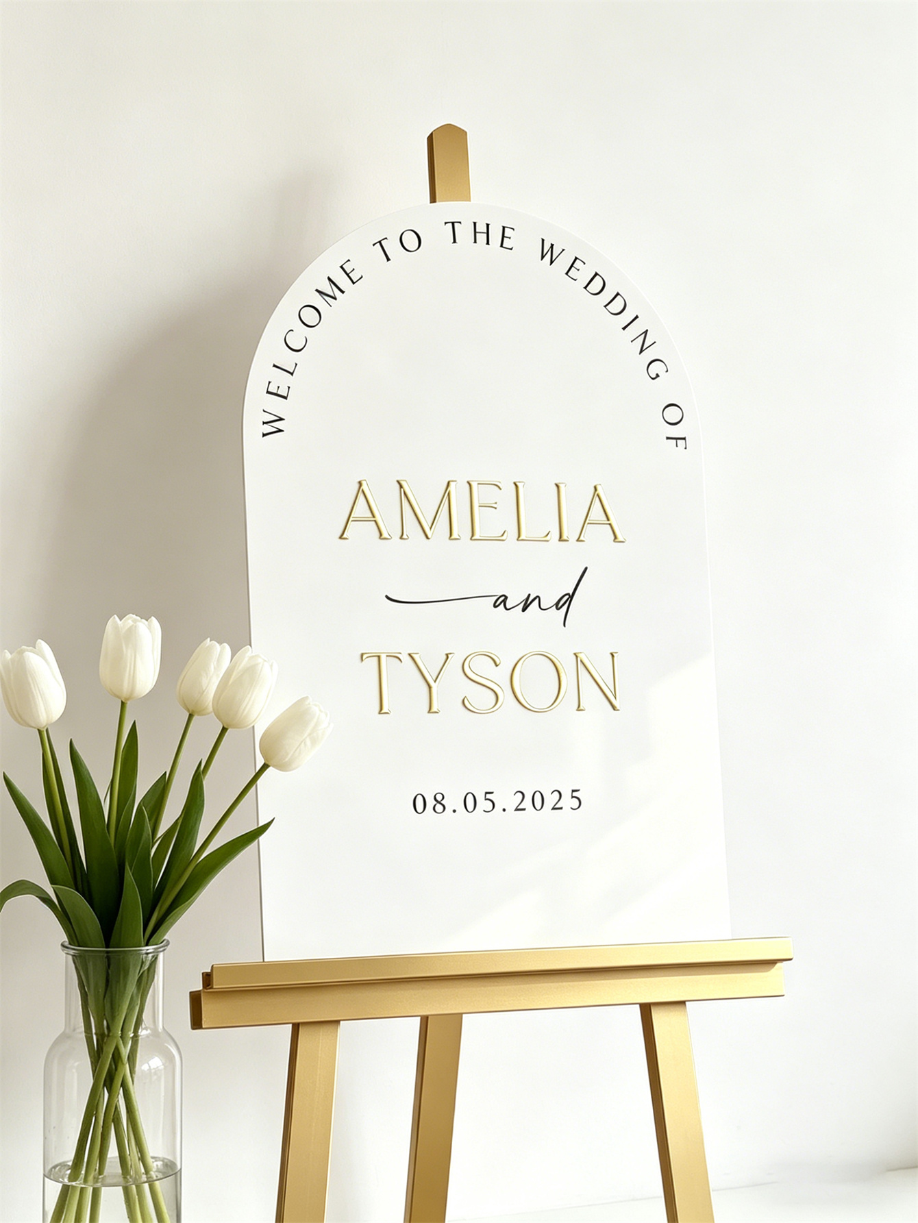 Wedding Welcome Sign - Personalized acrylic wedding welcome sign, modern and fashionable decoration of the wedding entrance. Welcome to our wedding sign